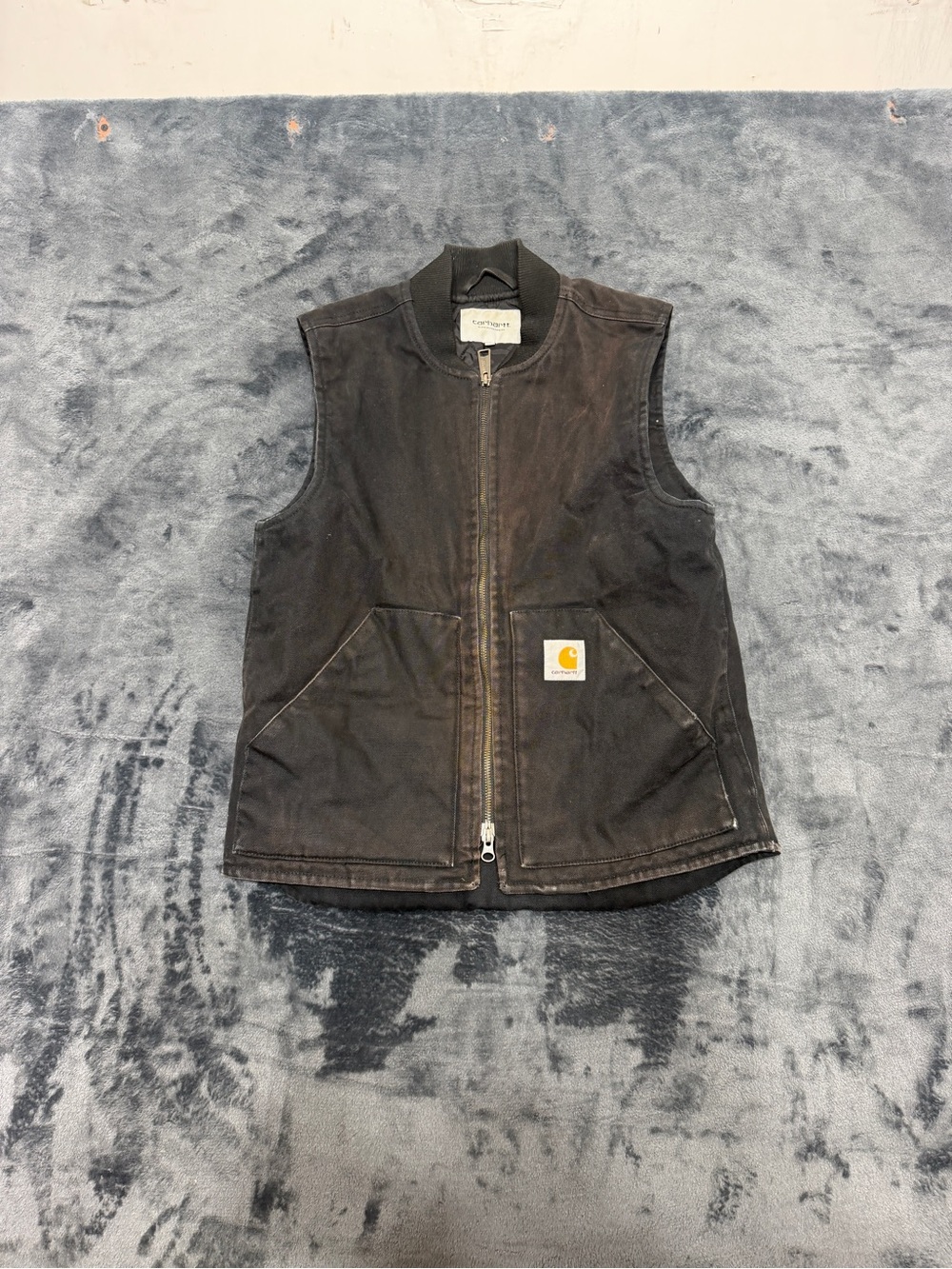Carhartt Mens Black Canvas Vest Jacket